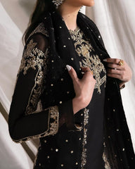 Black Embellished organza set